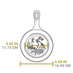 Wildlife Series™ 6.5 Inch Cast Iron Wolf Skillet