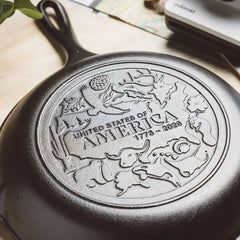Lodge Chef Collection 10 Inch Seasoned Cast Iron Skillet, USA Frontier
